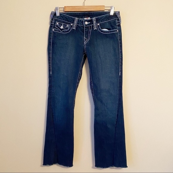 True Religion Disco Joey Big T Fray Hem Twisted Seam Jeans - 28 - Picture 1 of 16